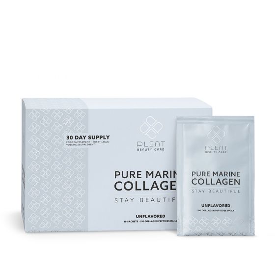 Plent Beauty Care Pure Marine Collagen Unflavored 30 day supply box