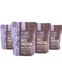 Risprotein Chokolade – 4 x 800 g (3+1 GRATIS) | Vegansk proteinpulver med fyldig chokoladesmag – Plantforce